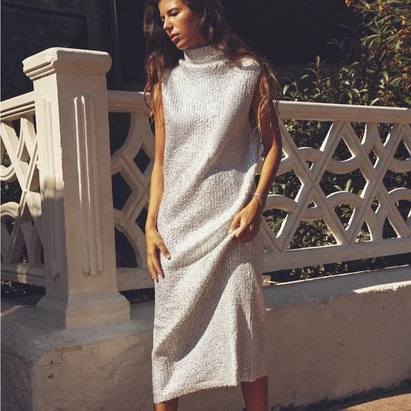 Zara | Dresses | Zara Cracked Metallic Knit Dress | Poshmark